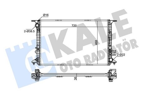 KALE VW Радиатор охлаждения Audi A8 10- Kale oto radyator 345855