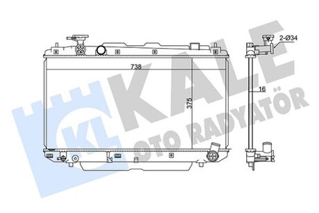 KALE TOYOTA Радиатор охлаждения Rav 4 II 2.0 00- Kale oto radyator 346215 (фото 1)