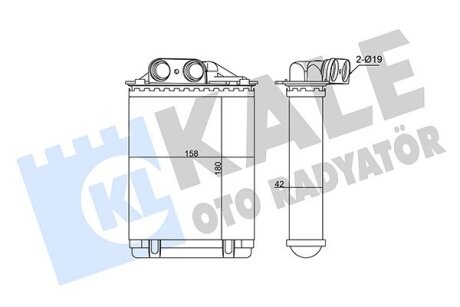 KALE FIAT Радиатор отопления 500,Panda,Ford Ka Kale oto radyator 346355