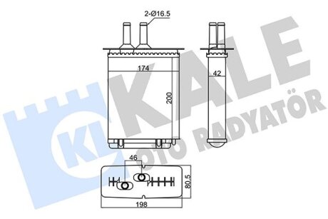 KALE FIAT Радиатор отопления Barchetta,Punto Kale oto radyator 346370