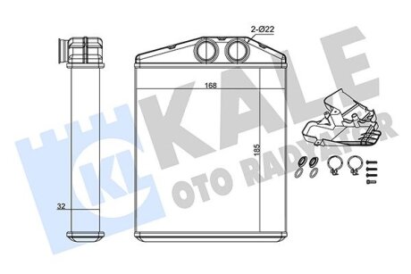 Радиатор отопителя Opel Vectra C Kale oto radyator 346385