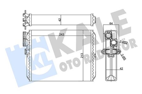 KALE VOLVO Радиатор отопления S60 I,S80I,V70 II,XC70,XC90 I 97- Kale oto radyator 346430