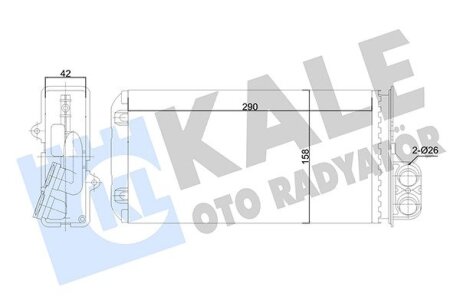 KALE PEUGEOT Радиатор отопления 607 00- Kale oto radyator 346510