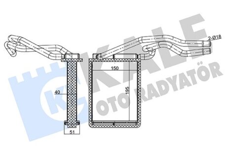 Радиатор отопителя Ford Fiesta V, Fusion, Mazda 2 Kale oto radyator 346540