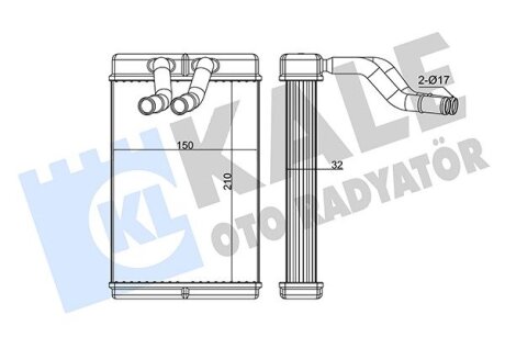 Радиатор отопителя Hyundai H-1, H-1, Starex Heater Kale oto radyator 346550
