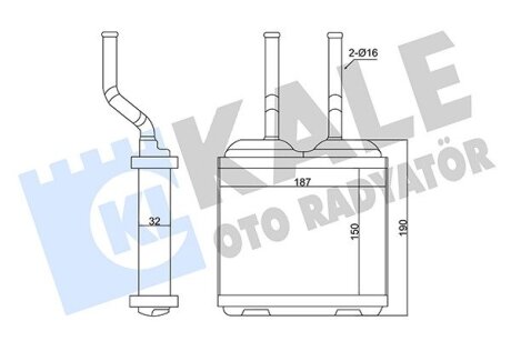 KALE OPEL Радиатор отопления Combo,Corsa B,Frontera Kale oto radyator 346685