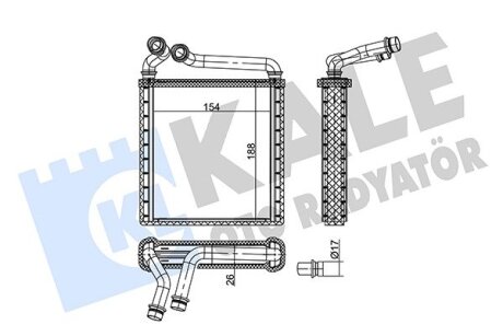 Радиатор отопителя Volkswagen Eos, Golf V, Golf Vi, Golf Plus, Passat Kale oto radyator 346745