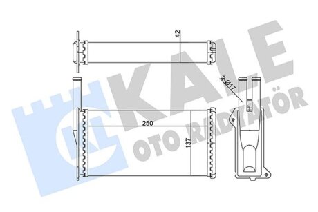 KALE FORD Радиатор отопления Escort VI,Scorpio I,II,Sierra Kale oto radyator 346760