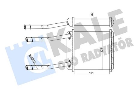 KALE OPEL Радиатор отопления Astra F,Calibra A,Vectra A Kale oto radyator 347085