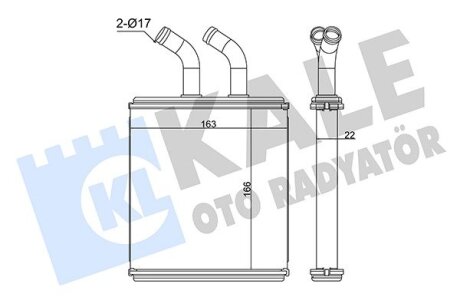 KALE KIA Радиатор отопления Rio 00- Kale oto radyator 347110