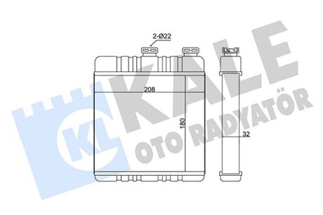 Радиатор отопителя Opel Astra G, Zafira A, B Kale oto radyator 347115