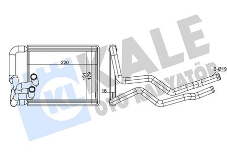 KALE HYUNDAI Радиатор отопления Elantra 06- Kale oto radyator 347335
