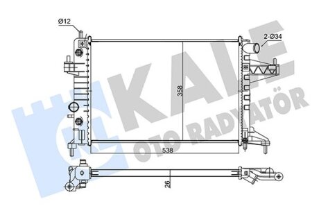KALE OPEL Радиатор охлаждения Corsa C 1.4/1.8 00- Kale oto radyator 347490