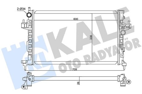 KALE OPEL Радиатор охлаждения Combo Tour,Corsa C 1.3CDTi 03- Kale oto radyator 347495