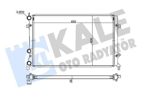 Радіатор охолодження Volkswagen Beetle, Jetta Iv Radiator Kale oto radyator 347520