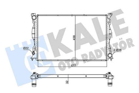 KALE VW Радиатор охлаждения Audi A6 2.4/3.2 04- Kale oto radyator 347530