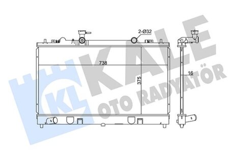 Радиатор охлаждения двигателя (паяный) Mazda 6 (02-) МКПП 2.0 CITD Kale oto radyator 347920