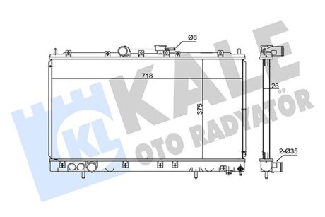 KALE MITSUBISHI Радиатор охлаждения Galant VI 2.0/2.5 96- Kale oto radyator 347975