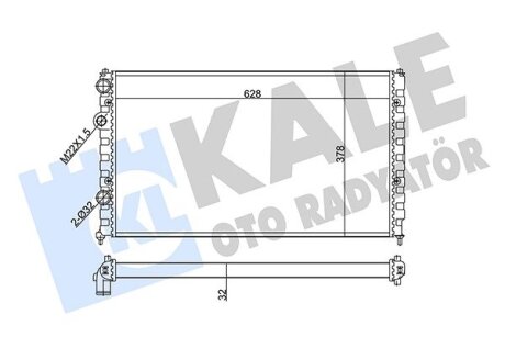 KALE VW Радиатор охлаждения Caddy II,Polo 1.6/1.9D Kale oto radyator 348260 (фото 1)