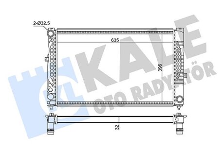 KALE VW Радиатор охлаждения Audi A4/6,Passat,Skoda SuperB I 2.5TDI/2.8 Kale oto radyator 348305