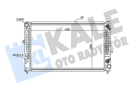 KALE VW Радиатор охлаждения Audi A4 95-,Audi A6,Passat 96 2.4/2.8 96- Kale oto radyator 348310