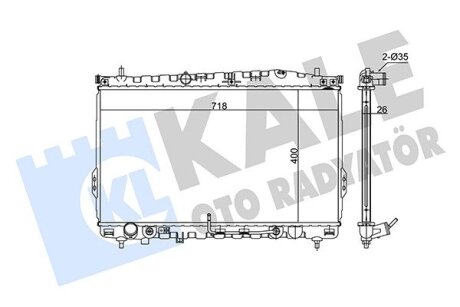 KALE HYUNDAI Радиатор охлаждения Trajet 2.0/2.7 00- Kale oto radyator 348340