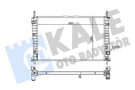 KALE FORD Радиатор охлаждения Mondeo I,II 1.6/2.5 93- Kale oto radyator 348455