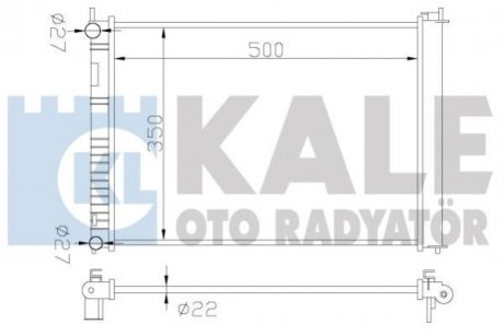 KALE FORD Радиатор охлаждения Fiesta V,Fusion 1.25/1.6 01-,Mazda 2 Kale oto radyator 349500