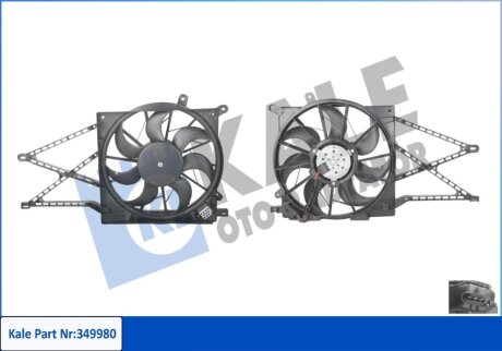 Вентилятор охлаждения радиатора с кожухом Opel Astra G, Zafira A Kale oto radyator 349980