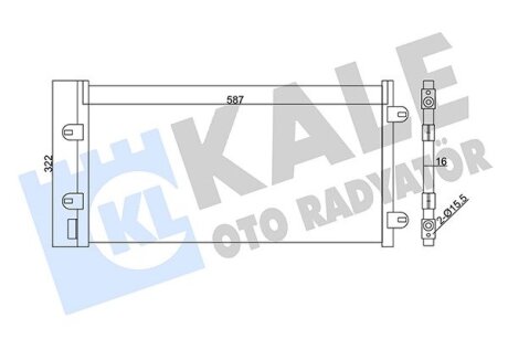 KALE FIAT Радиатор кондиционера Punto 1.2 01- Kale oto radyator 350565