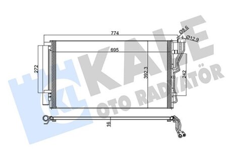 KALE HYUNDAI Радиатор кондиционера Grandeur,Sonata VI 2.0/3.0 09-,Kia Optima Kale oto radyator 350620 (фото 1)