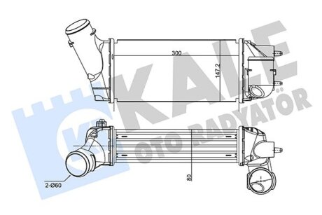 KALE CITROEN Интеркулер C4 I,Picasso,Peugeot 307/308 2.0HDI Kale oto radyator 350845