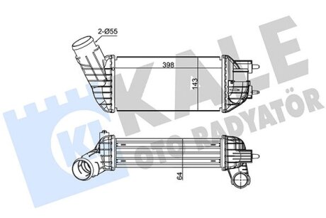 KALE FORD Интеркулер Transit 2.2/2.4TDCi 06- Kale oto radyator 350850