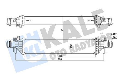 KALE OPEL Интеркулер Mokka,Chevrolet 1.4 Kale oto radyator 350920