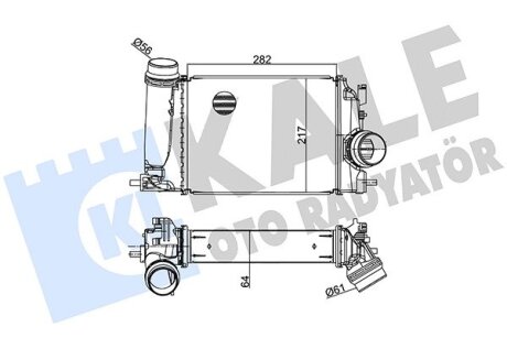 KALE RENAULT Интеркулер Grand Scenic IV,Kadjar,Megane IV,Talisman,Nissan Qashqai II,X-Trail 1.2/1.5dCi/1.6 Kale oto radyator 350980