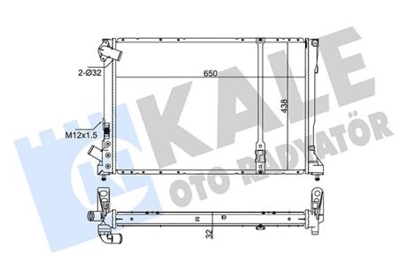 KALE RENAULT Радиатор охлаждения Espace III,Laguna I 2.2dT 96- Kale oto radyator 351015