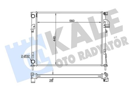 Радиатор охлаждения двигателя (паяный) Renault Trafic II/Opel Vivaro/Nissan Prim Kale oto radyator 351035
