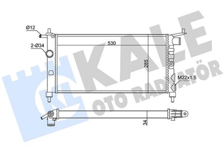 KALE OPEL Радиатор охлаждения Corsa B,Combo 1.2/1.4 Kale oto radyator 351235