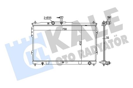 KALE HYUNDAI Радиатор охлаждения H-1 2.5CRDi 08- Kale oto radyator 351245