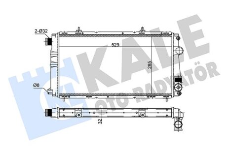 KALE CITROEN Радиатор охлаждения C15 1.8/1.9D 86-00 Kale oto radyator 351795