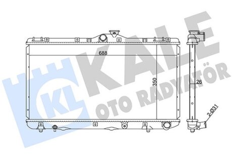 KALE TOYOTA Радиатор охлаждения Corolla 2.0D 92- Kale oto radyator 351885