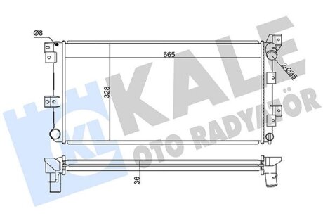 KALE CHRYSLER Радиатор охлаждения Grand Voyager 2.5TD 95-,Dodge Kale oto radyator 351935