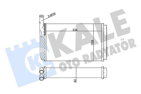 KALE VW Радиатор отопления Audi 80,Golf I,Passat Kale oto radyator 352025