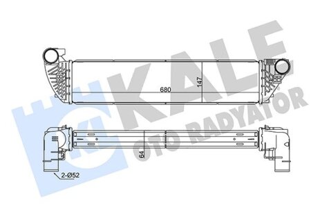 KALE RENAULT Интеркулер Espace IV,Laguna II,Vel Satis 1.9/2.2dCi 04- Kale oto radyator 352260