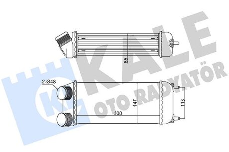 KALE PEUGEOT Интеркулер 206 1.6/2.0HDI 02- Kale oto radyator 352320