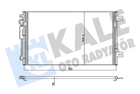KALE CHRYSLER Радиатор кондиционера Grand Voyager IV 2.8CRD 04- Kale oto radyator 352595