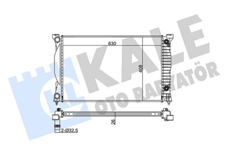 Радіатор охолодження Audi A4 (01-08)/Seat Exeo (08-) Kale oto radyator 352900