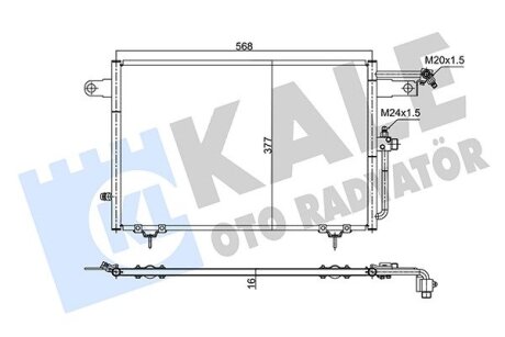 KALE VW Радиатор кондиционера Audi 100 92-,A6 94- Kale oto radyator 353040