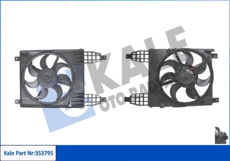 KALE CHEVROLET Вентилятор радиатора Aveo 1.2/1.4 08- Kale oto radyator 353795