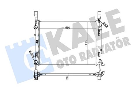 KALE RENAULT Радиатор охлаждения Kangoo 1.2/1.5dCi/1.6 08-,DB Citan 12- Kale oto radyator 354215